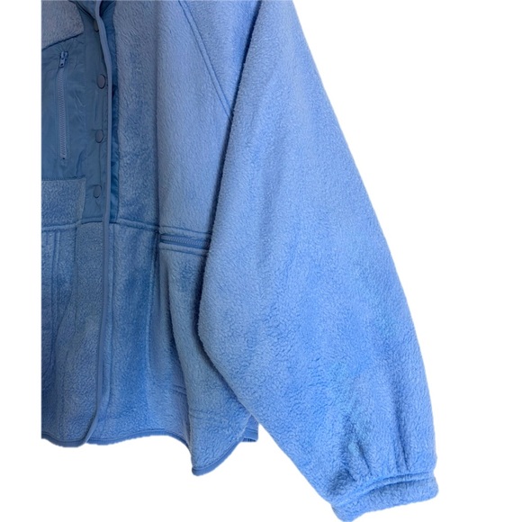 Thread & Supply Blue Fleece Jacket Medium New W Tags Oversized Cozy - Picture 5 of 8
